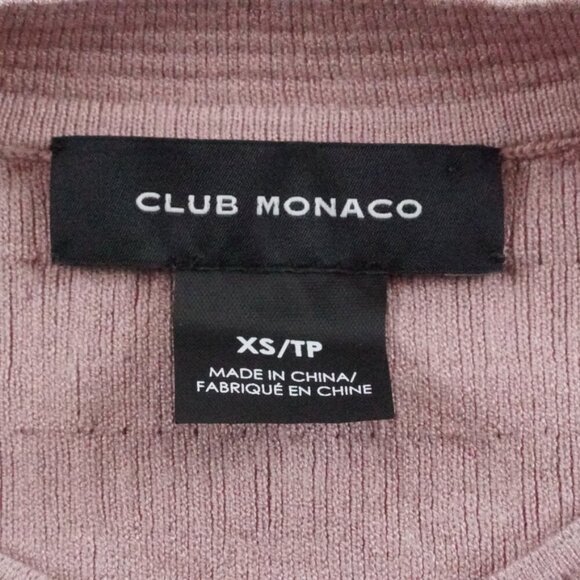 Club Monaco Knit Ballon Sleeve Top Womens Extra Small Textured Stretchy - Picture 4 of 10
